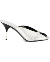 Versace - Buckle-Detail Metallic Sandals - Lyst