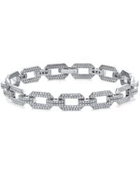 SHAY - Pulsera Flat Geo Link en oro blanco de 18 ct con diamantes - Lyst