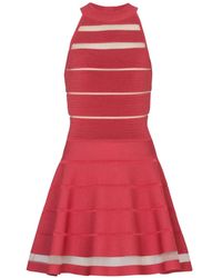 Balmain - Stripes Knit Flare Dress - Lyst