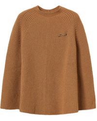 Twinset - Geribbelde Cape Verfraaid Met Kristallen - Lyst