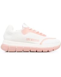 Love Moschino - Logo-print Lace-up Sneakers - Lyst