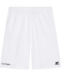 Courreges - Logo-Print Elasticated-Waistband Shorts - Lyst
