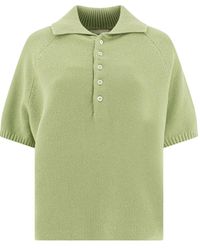 UMARMUNG - Ribbed-Collar Polo Top - Lyst