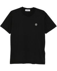 Stone Island - Slim Fit T-Shirt With Compass Patch - Lyst