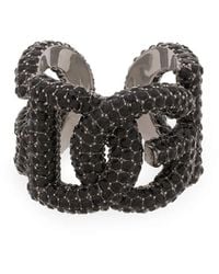 Dolce & Gabbana - Bague Strassée À Logo Dg - Lyst