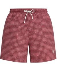 Brunello Cucinelli - Flower-Print Swim Shorts - Lyst