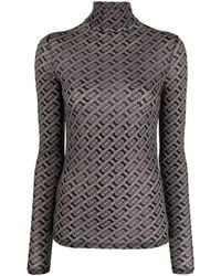 Pinko - Love Birds-Print Mesh Top - Lyst