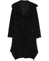 Rundholz - Pinstripe-Pattern Raw-Edge Coat - Lyst