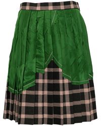 Kolor - Patchwork-Midirock Mit Falten - Lyst