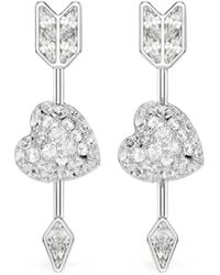 Swarovski - Idyllia Crystal Heart-Motif Earrings - Lyst