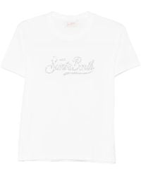 MC2 Saint Barth - Emilie Rhinestone-Logo T-Shirt - Lyst