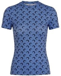 Marine Serre - Moon-Print Crew-Neck T-Shirt - Lyst