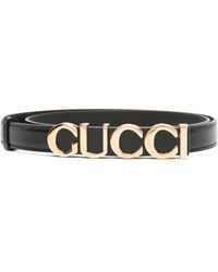 Gucci - Logo-Buckle Thin Belt - Lyst