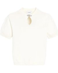 Barrie - T-Shirt En Maille À Ouverture Goutte D'Eau Et Bijou - Lyst
