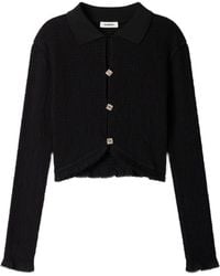 Sandro - Smocked Shirt With Jewel Buttons - Lyst