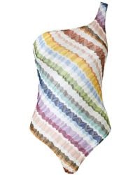Missoni - One-Shoulder Zig Zag One-Piece Swimsuit - Lyst