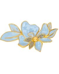 Oscar de la Renta - Crystal-Embellished Flower Brooch - Lyst