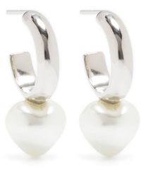 Simone Rocha - Pearl Heart Hoop Earrings - Lyst