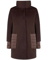 People Of Shibuya - Quilted-Panel High-Neck Coat - Lyst