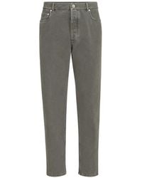 Brunello Cucinelli - Garment-Dyed Denim Iconic Fit Five-Pocket Trousers - Lyst