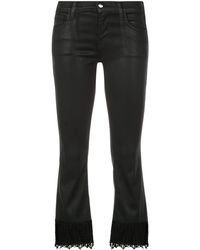 J Brand Selena Crop Lace Trim Jeans - Zwart