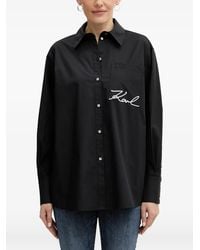 KARL LAGERFELD - Pocket Logo-Embroidered Shirt - Lyst