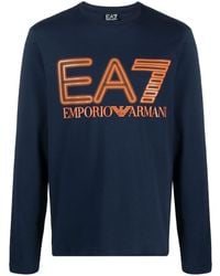 EA7 - Camiseta con logo estampado - Lyst