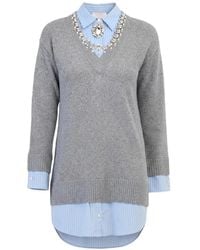 Cinq À Sept - Santina Crystal-Embellished Layered Mini Dress - Lyst
