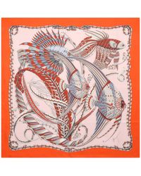 Ferragamo - Fish-Print Silk Foulard - Lyst