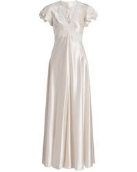 Alberta Ferretti - Vestido largo con detalle de encaje - Lyst