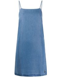 Calvin Klein Vestido vaquero con efecto lavado - Azul