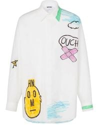 Moschino - Printed Cotton Poplin Shirt - Lyst