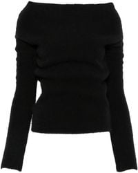 Rick Owens - Jersey De Canalé Con Hombros Descubiertos - Lyst