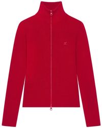 Courreges - Cardigan Zippé À Logo Brodé - Lyst