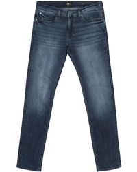 7 For All Mankind - Mid Waist Slim-fit Jeans - Lyst