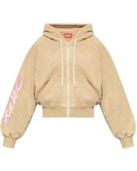 DIESEL - Logo-Print Zip-Up Hoodie - Lyst
