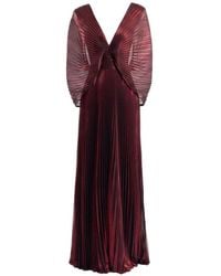 Gemy Maalouf - Robe Longue Plissée À Col V - Lyst