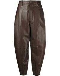Polo Ralph Lauren - Tapered Leather Trousers - Lyst