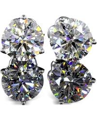 Jewels Aficionado - 14Kt Witgouden Stud Oorbellen Met Diamond - Lyst