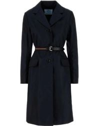 Prada - Jas Met Ceintuur En Vlakken - Lyst