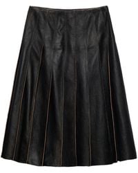 Prada - Falda midi plisada - Lyst