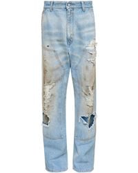 MM6 by Maison Margiela - Light Distressed Relaxed-Fit Jeans - Lyst