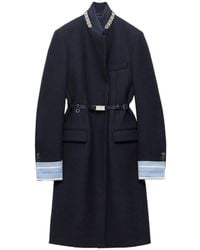 Prada - Abrigo De Lana Con Botones - Lyst