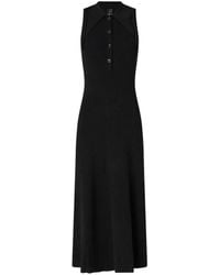 Pinko - Collared Ribbed Maxi Dress - Lyst