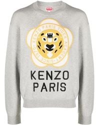 KENZO - Pull En Laine Et Coton À Patch Logo - Lyst