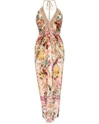 CAMILLA - V-Neck Gathered Jersey Dress - Lyst