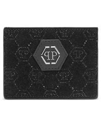 Philipp Plein - Leather Cardholder Monogram Strass - Lyst