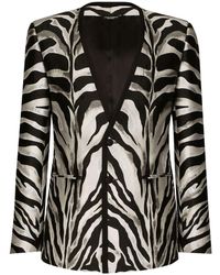 Dolce & Gabbana - Blazer mit Zebra-Print - Lyst