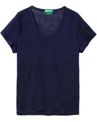 Benetton - Scoop-Neck T-Shirt - Lyst