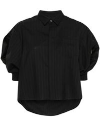 Sacai - Pinstripe Cropped Shirt - Lyst